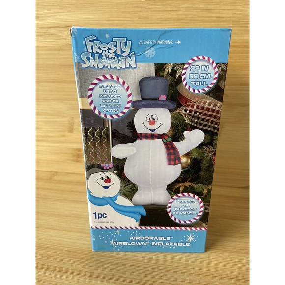 Gemmy Frosty the Snowman Indoor Inflatable Mantel Table Christmas 22” 2023 USB - Picture 6 of 6